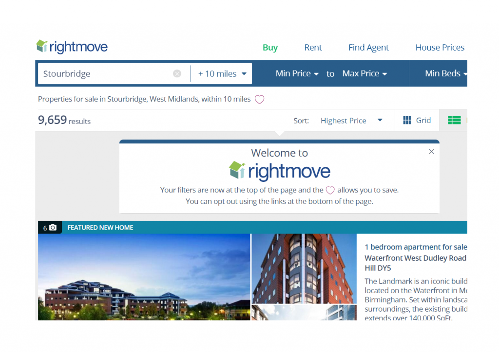 Rightmove changed their layout